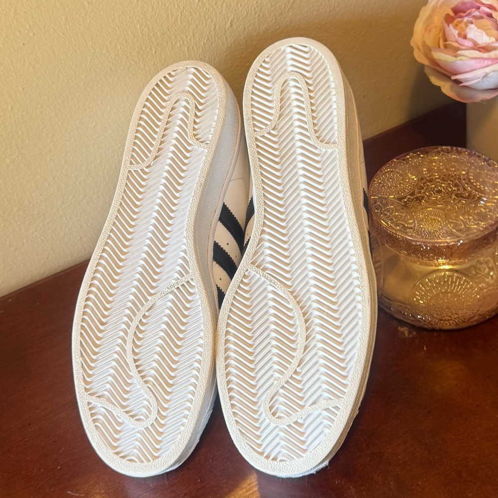 Adidas Superstar White with Black Stripes Men's Sneakers - Picture 10 of 12